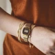 Женские классические наручные часы CASIO LA670WGA-1 Желтое золото\черный - изображение 5
