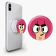 Попсокет (Popsockets) держатель для смартфона Значок Спайк Браул Старс (Pin Spike Brawl Stars) (8754-1969-WT) Белый - изображение 1