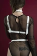 Лиф портупея из кожаных ремней белая Feral Feelings Harness Bra - изображение 2