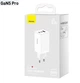 Зарядний пристрій Baseus GaN5 Pro 65W білий (2C+U) PD3.0, QC4.0 (0327) - зображення 1