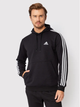 Bluza męska z kapturem ocieplana Adidas 3 Stripe Fleece Hoody Czarna GK9072 L Czarna (4064045329089 ) - obraz 1