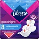 Гігієнічні прокладки Libresse Ultra Goodnight Large нічні з крильцями 8 шт (7322540960235) - изображение 1