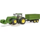 Спецтехника Bruder трактор John Deere 7R 350 с погрузчиком и прицепом (03155) - изображение 4