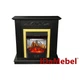 Камінокомплект IDaMebel Elaine темний шоколад (900x920x310) з каміном Royal Flame Majestic Brass з обігрівом, звуком, дровами та декоративною решіткою - зображення 1