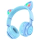 Наушники беспроводные Bluetooth HOCO Cat ear kids W39 BT5.3 AUX 10H голубой - изображение 1