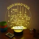 3D нічник в дитячу з метрикою, LED світильник, нічник для дівчинки "Зайчик" (16 кольорів світіння) з пультом на замовлення (НЧ0012) - зображення 1
