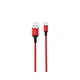 Кабель XO NB143 2.4A Braided USB cable for Type-C 1m Red - зображення 1