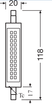 Лампа светодиодная 12W 220V 1521lm 2700K R7s 20х118mm кукуруза [4058075432734] LEDVANCE LED SLIM LINE R7S - изображение 2