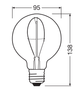 Лампа світлодіодна вінтажна 3.4W 220V 100lm 1800К E27 95x138mm [4058075760950] OSRAM vintage - зображення 3