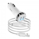 Адаптер автомобильный HOCO Micro USB Cable Superior dual port car charger set Z40 2USB 2.4A Белый - изображение 1