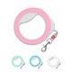 Поводок-рулетка для собак WAUDOG R-leash, круглая, XS-M, до 40 кг, 2,9 м, светоотражающая лента розовый - изображение 1