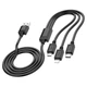 Кабель Hoco X74 3 в 1 USB – Lightning + micro-USB + Type-C 2 А 1 м чорний - зображення 1