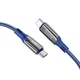 Кабель HOCO S51 Type-C to Type-C 100W, 1.2m, nylon, zinc+TPE connectors, Blue (6931474749260) - зображення 4