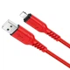 Кабель HOCO X59 USB to iP 2.4A, 1m, nylon, TPE connectors, Red (6931474744876) - изображение 1