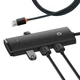 USB хаб расширитель с входом USB-A HUB адаптер Baseus Lite Series 4-in-1 (USB-A to USB 3.0*4, 1m). Black - изображение 1