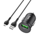 Автомобильная зарядка с быстрой зарядкой QC3.0 + MicroUSB кабель HOCO Z43 |1USB, 3A, QC, 18W| Черный - изображение 1
