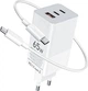 Зарядний пристрій Gelius Nimble GaN 65W GP-HC051 + Cable Type-C/Type-C White - зображення 1