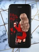 Чехол-книжка с рисунком для Samsung Galaxy M51 Черный; Девушка с кофе (принт 137) - изображение 1