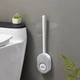 Ершик для унитаза MBM HOME BP-34 WHITE/GRAY с силиконовой щеткой клейкий настенный бело-серый - изображение 12