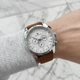 Чоловічий механічний годинник Forsining 6917 White/Brown Strap - зображення 1