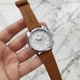 Чоловічий механічний годинник Forsining 6917 White/Brown Strap - зображення 2