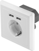 Lanberg Schuko Socket 2 Port USB 2.1A Biały (AC-WS01-USB2-F) - obraz 2