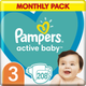 Pieluchy Pampers Active Baby Rozmiar 3 (Midi) 6-10 kg 208 szt (8001090910745) - obraz 1