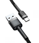 Baseus Cafule Kabel USB do Type-C 3A 1 m Szary/Czarny (CATKLF-BG1) - obraz 2