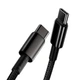 Кабель для швидкої зарядки BASEUS Tungsten Gold Type-C до Type-C |2m, 100W, 5A| Black - зображення 3