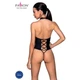 Боді з еко-шкіри з імітацією шнурівки та відкритим доступом Passion NANCY BODY XXL/XXXL, black - зображення 2