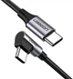 Кабель Ugreen US255 USB Type-C to Angled USB Type-C 60W Round Cable Aluminum Shell Nickel Plating 3A 3 м Black/Gray (UGR-80714) - изображение 2
