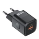 Мережевий зарядний пристрій 20W 1xUSB + Type-C швидка зарядка QC3.0/PD3.0 смартфона KUULAA KL-CD59 Black - зображення 1