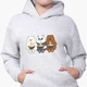 Детский худи Вся правда о медведях (We Bare Bears) Светло-серый меланж (9298-2897) 152 см - изображение 3