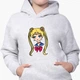Детский худи Сейлор Мун (Sailor Moon) Светло-серый меланж (9298-2926) 164 см - изображение 3