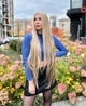 Парик на сетке PoliLy Lace Wig Super Straight тон 16A-613F длинный пшеничный 100 см термостойкое волокно - изображение 2