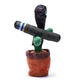 Танцующий поющий кактус Патриот Тарас с джавелином Dancing Cactus с подсветкой 32 см повторюшка и USB зарядка - изображение 1