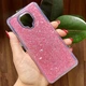 Чехол Glitter для Xiaomi Redmi Note 9 Pro бампер силиконовый сердце Розовый - изображение 2