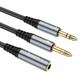 Кабель переходник dual mini jack 3,5 mm на выходы наушников c микрофон Hoco 2in1 audio adapter - изображение 7