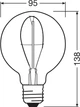 Світлодіодна лампа OSRAM Filament GLOBE 95 3.4W 100Lm 1800K E27 (4058075760950) - зображення 3