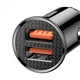 Адаптер автомобільний BASEUS Circular Plastic A + A PPS QC 3.0 2USB 5A black - зображення 2