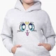 Детский худи Сейлор Мун Луна Кошки (Sailor Moon anime Cats) Светло-серый меланж (9298-2921) 152 см - изображение 3