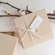 Gift box Cotton present бежевий Вітальна листівка та конверт на ювілей - зображення 4