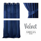 Штора блек-аут на люверсах AmeliaHome Velvet 140 х 270 см (13050716289) синій - изображение 5