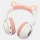 Бездротові Bluetooth навушники Borofone BO18 "Котячі вушка" LED MP3 White - изображение 4