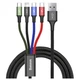 Кабель BASEUS RAPID SERIES 4-IN-1 DATA CABLE AND CHARGING TYPE-C/MICRO USB/ LIGHTNING 1.2 M (CA1T4-A01) - изображение 2