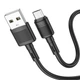Кабель HOCO X83 USB to Micro 2.4A, 1m, PVC, PVC connectors, Black - зображення 2