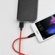 Кабель HOCO X21 USB Micro USB 2,4 A 2 м чорний/червоний 3841 - зображення 2