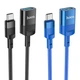Кабель HOCO U107 Type-C male to USB female USB3.0 3A, 1.2m, nylon, aluminum connectors, Black - изображение 2