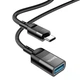 Кабель HOCO U107 Type-C male to USB female USB3.0 3A, 1.2m, nylon, aluminum connectors, Black - изображение 4