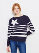Sweter damski Tommy Hilfiger WW0WW21837 S Granatowy/Biały (8719257502626) - obraz 1